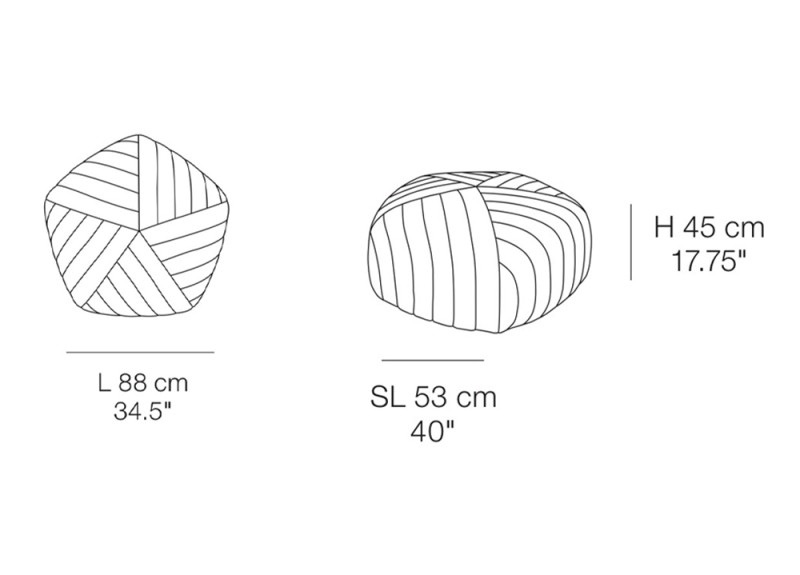 Specification image for Muuto Five Pouf