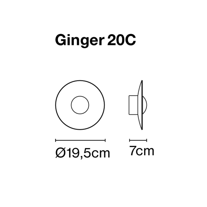Specification Image for Marset Ginger LED Ceiling  Wall Light 20 C