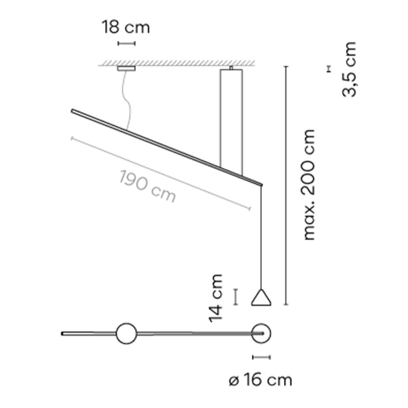 Specification Image for Vibia North 5670 LED Suspension