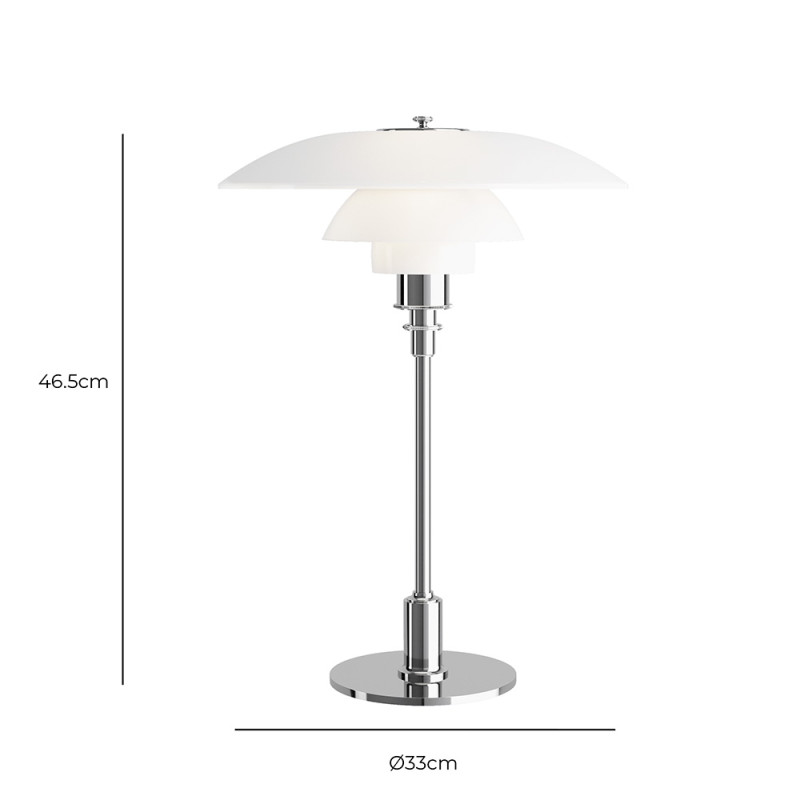 Specification Image for Louis Poulsen PH 3½-2½ Glass Table Lamp