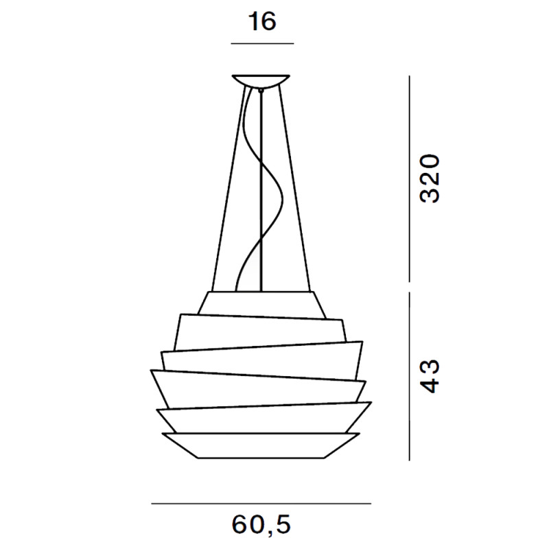 Specification image for Foscarini Le Soleil LED Pendant