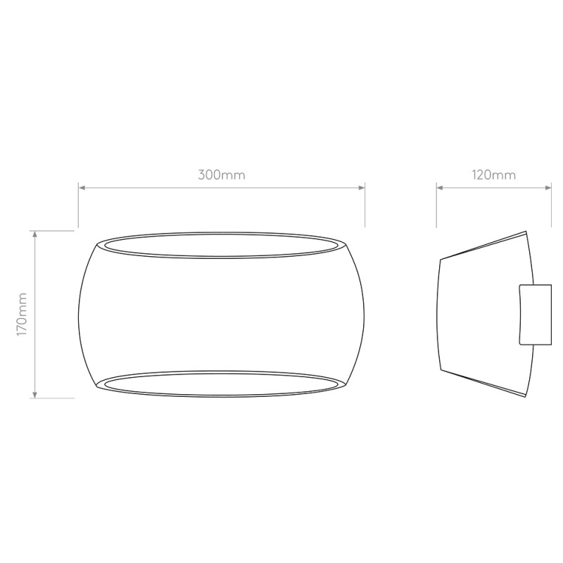 Specification Image for Astro Aria 300 Wall Light