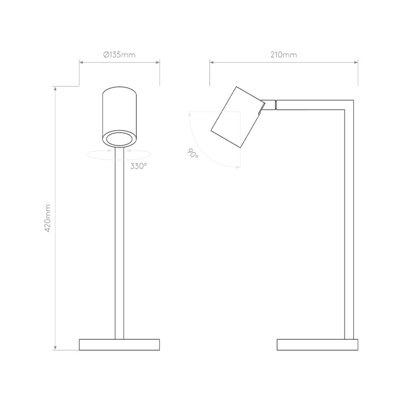 Specification Image for Astro Ascoli Desk Lamp