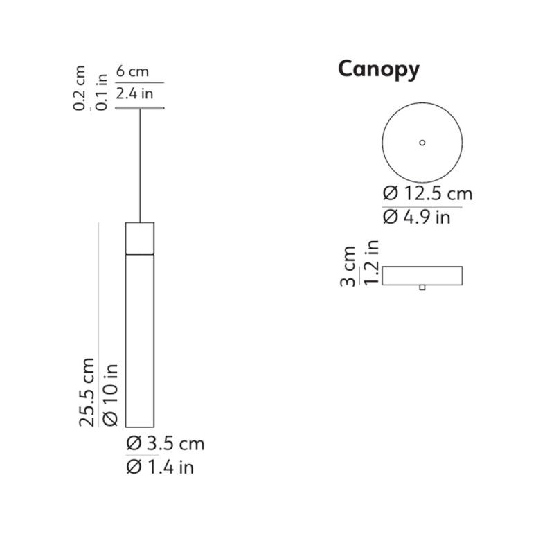 Specification Image for KDLN Minimal LED Suspension Light
