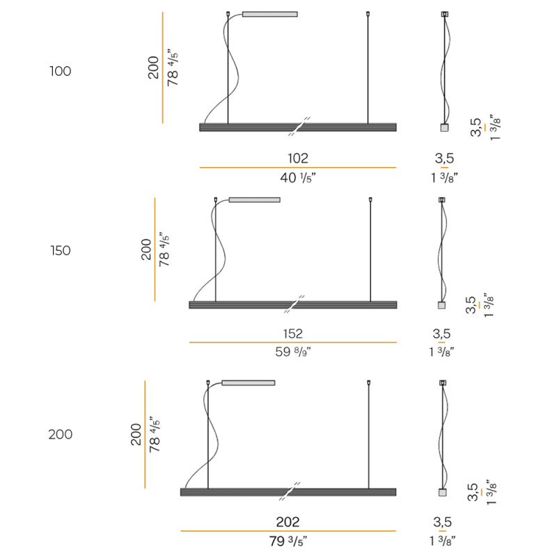 Specification Image for Panzeri Brooklyn Line LED Suspension