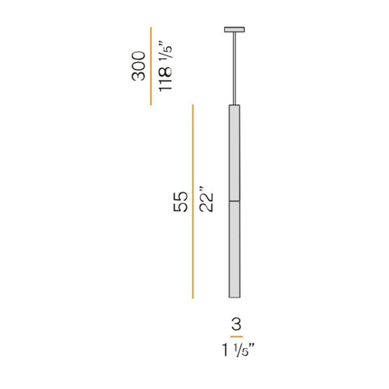 Specification Image for Panzeri Candle Single LED Suspension