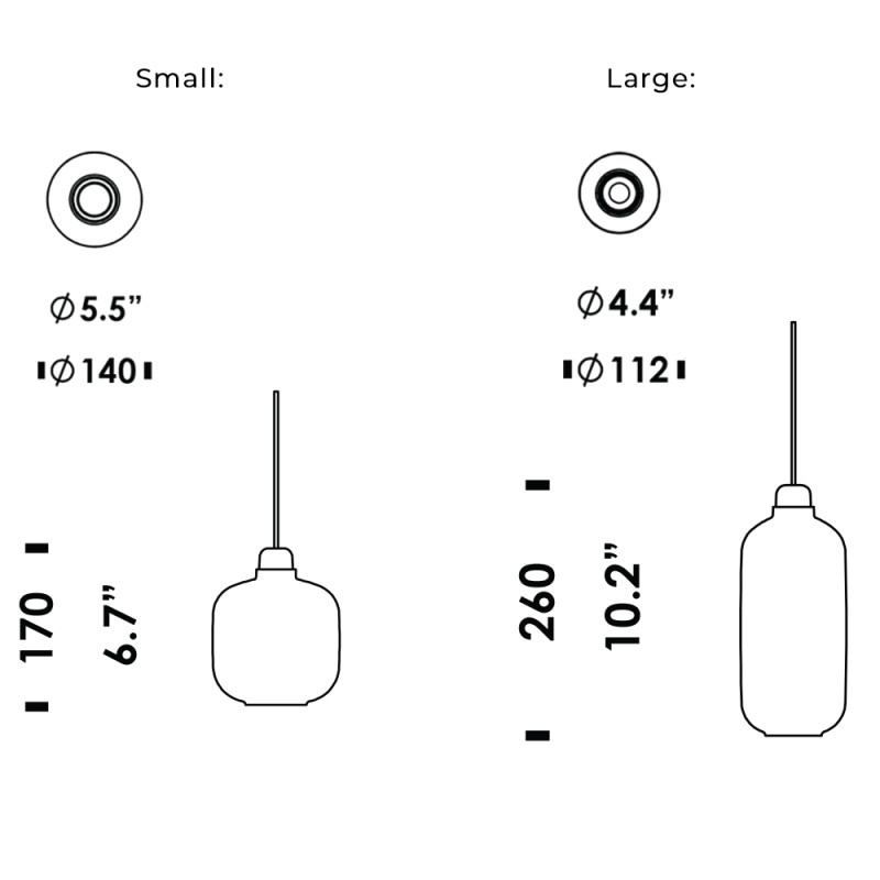 Specification Image for Normann Copenhagen Amp Pendant
