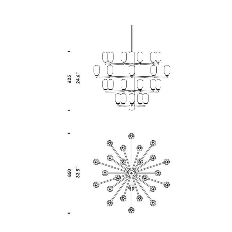 Specification Image for Normann Copenhagen Amp Chandelier