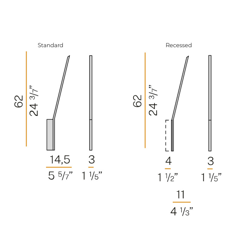 Specification Image for Panzeri Ypsilon LED Wall Light