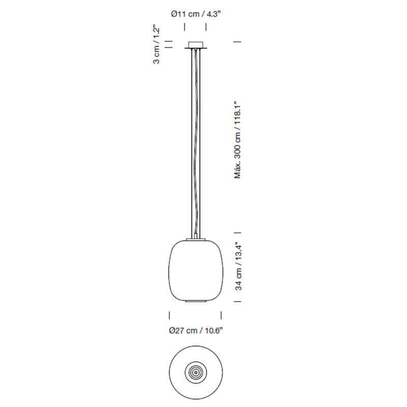 Specification image for Santa & Cole Globo Cesta Pendant