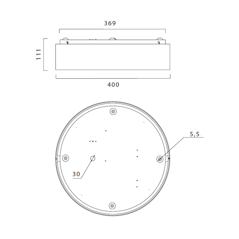 Specification Image for Zero Allright LED Ceiling Light