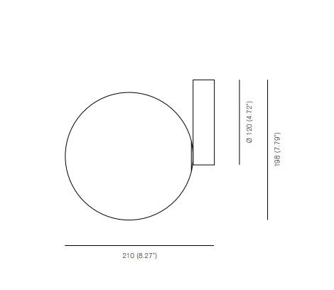 Specification Image for Michael Anastassiades Tip of the Tongue Ceiling / Wall Light