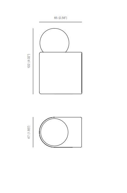 Specification Image for Michael Anastassiades Porcelain Series D1 Wall Light