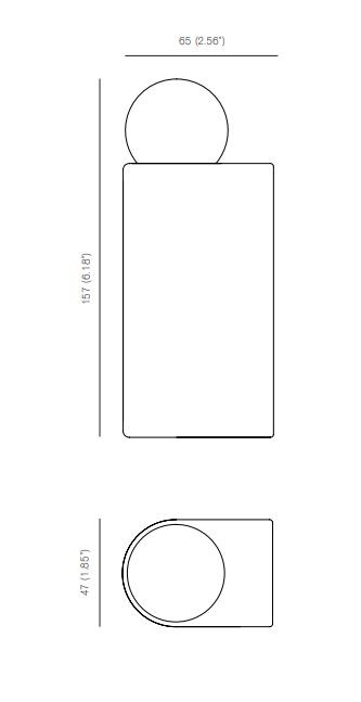 Specification Image for Michael Anastassiades Porcelain Series D3 Wall Light