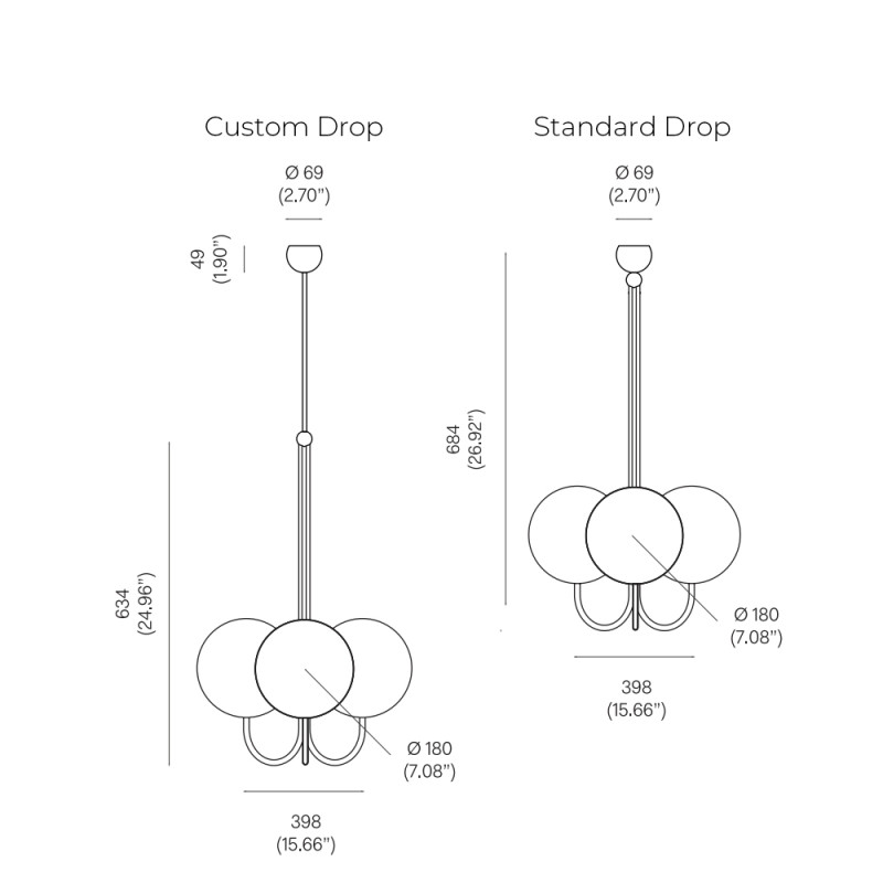 Specification Image for Michael Anastassiades Triple Angle Pendant