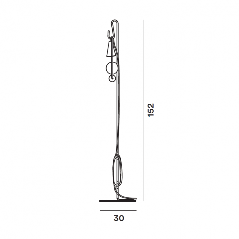 Specification Image for Foscarini Filo Floor Lamp