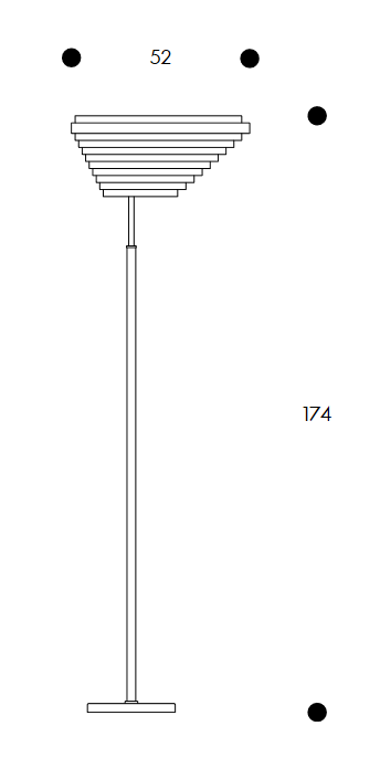 Specifications Image for Artek A805 Angel Wing Floor Lamp