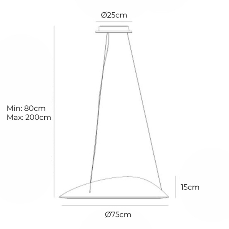 Specification Image for Artemide Ameluna LED Suspension App compatible