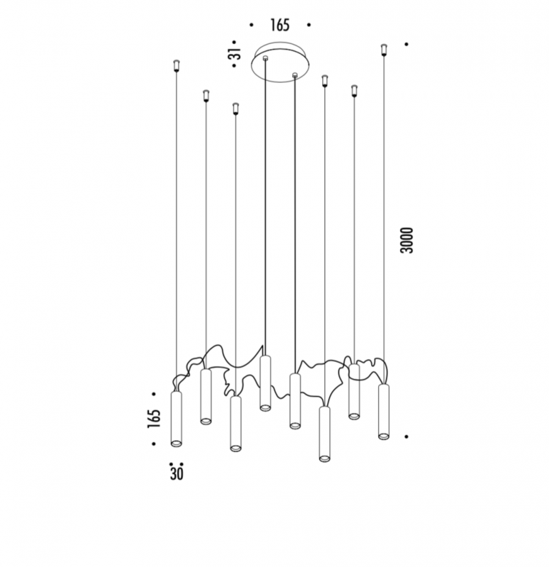 Davide Groppi Simbiosi LED Chandelier - Specification 