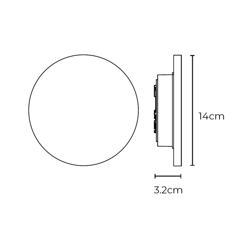 Specification Image for Flos Camouflage 140 LED Wall Light