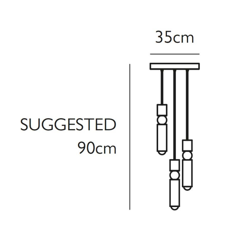Specification image for Lee Broom Fulcrum 3 Chandelier