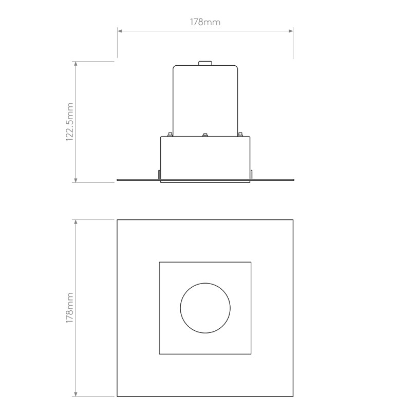 Specification Image for Astro Trimless Square Fire-Rated Recessed Light