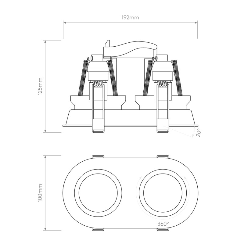 Specification Image for Astro Minima Twin Adjustable Recessed Light