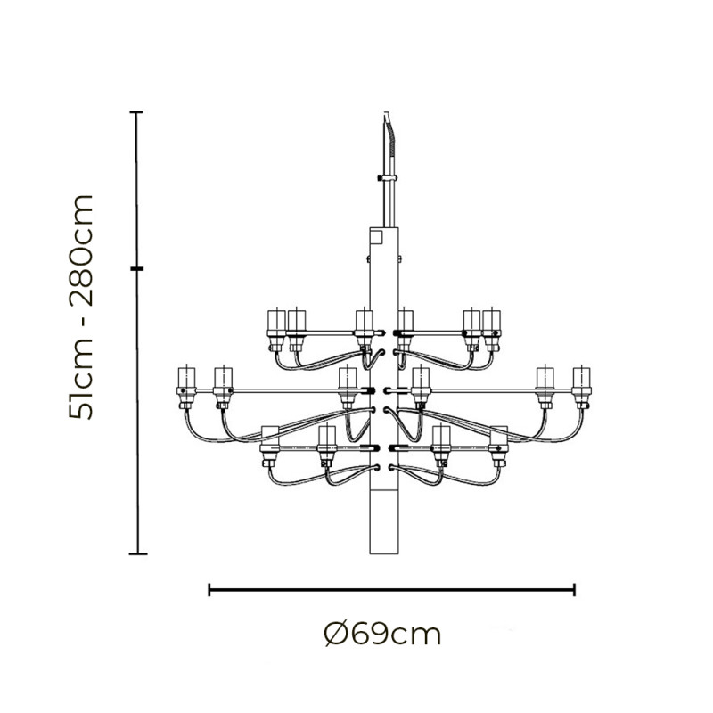 Specification Image for Flos 2097/18 Chandelier