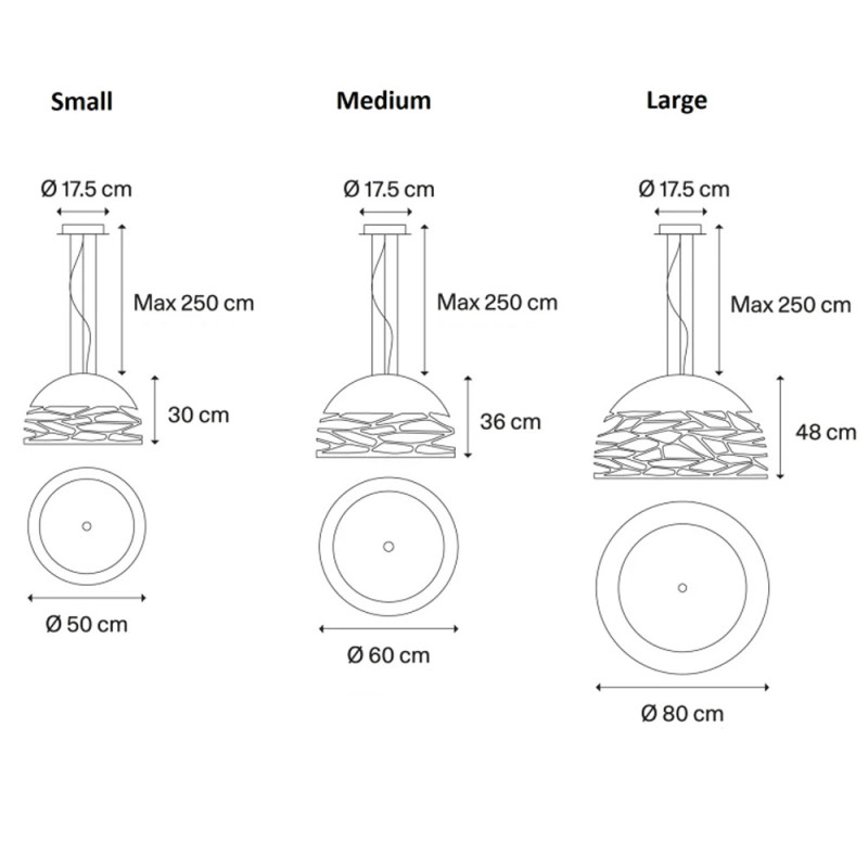 Specification Image for Lodes Kelly Dome Pendant 