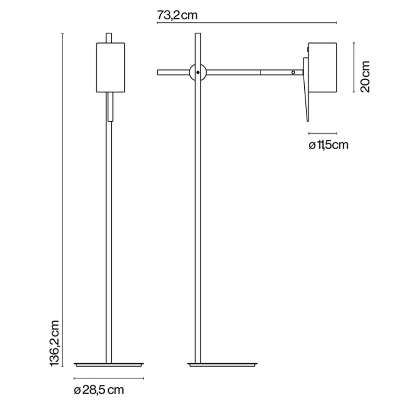 Specification Image for Marset Scantling P73 Floor Lamp