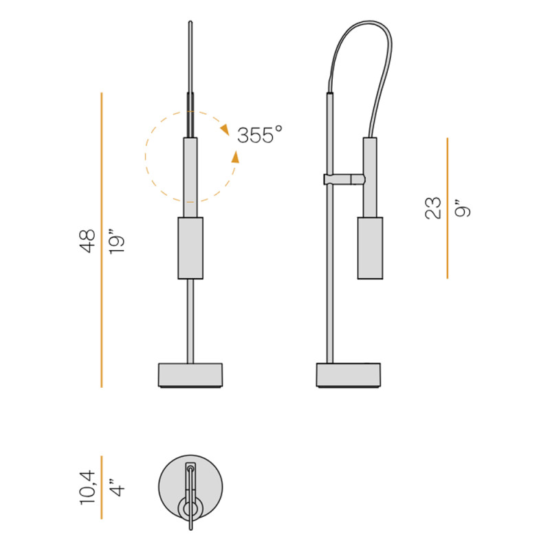 Specification Image for Panzeri Tubino LED Table Lamp