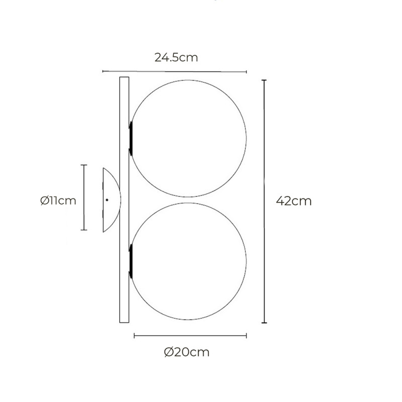 Specification Image for Flos IC Double Ceiling and Wall Light