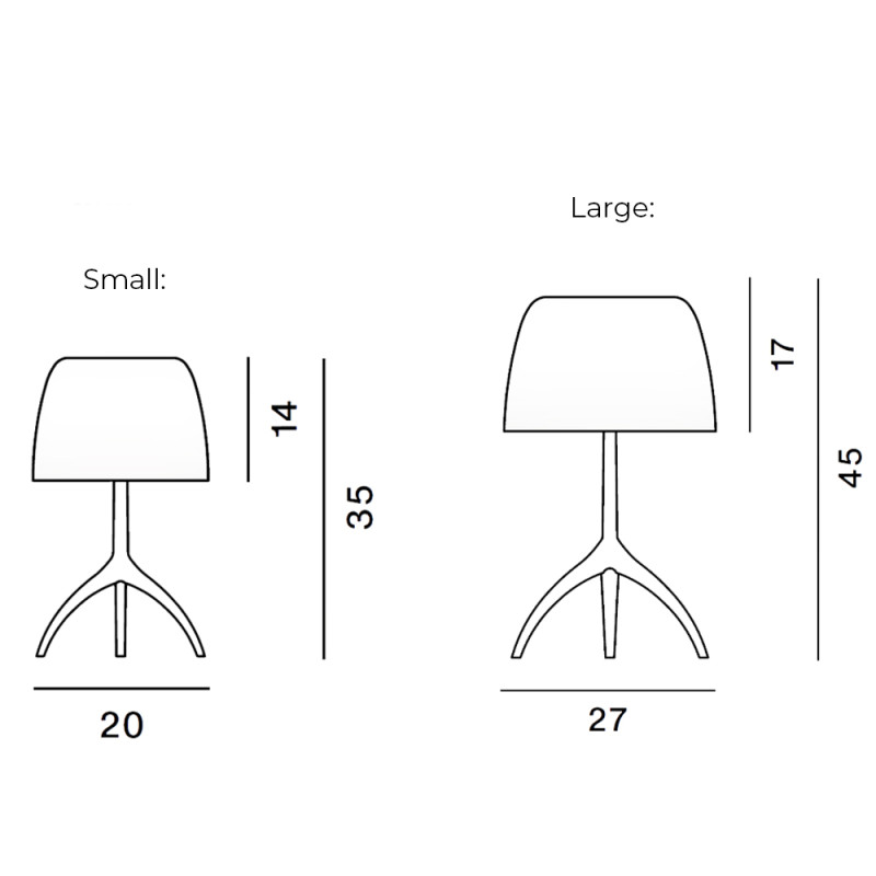 Specification Image for Foscarini Lumiere 30th Table Lamp