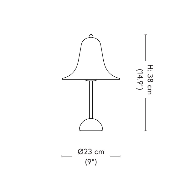 Specification Image for Verpan Pantop 23 Table Lamp