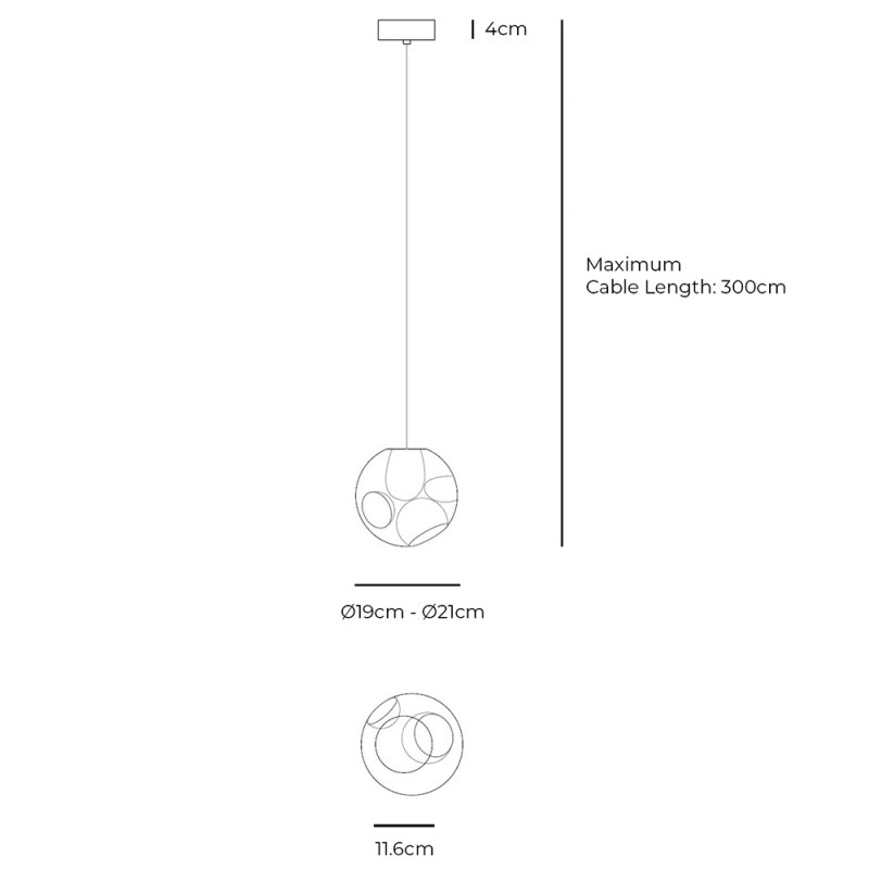 Specification Image for Bocci 38.1V Single Pendant