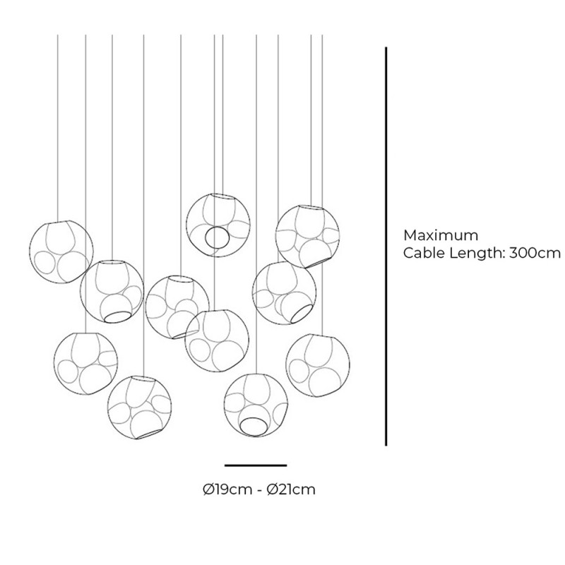 Specification Image for Bocci 38V Series Chandelier