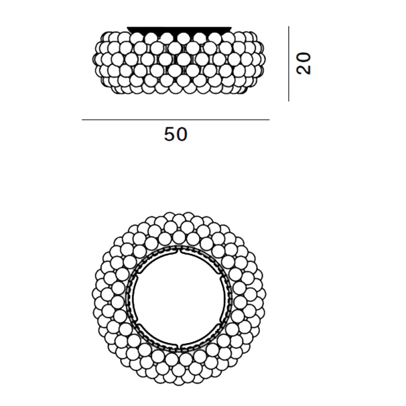 Specification Image for Foscarini Caboche Plus LED Ceiling Light