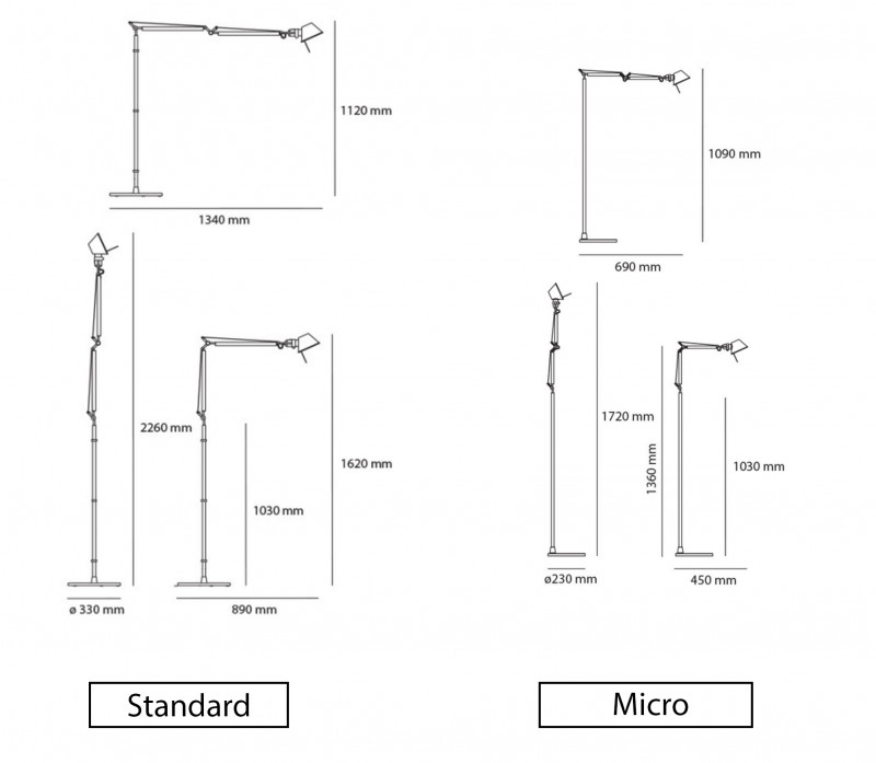 Specification image for Artemide Tolomeo Terra Floor Lamp