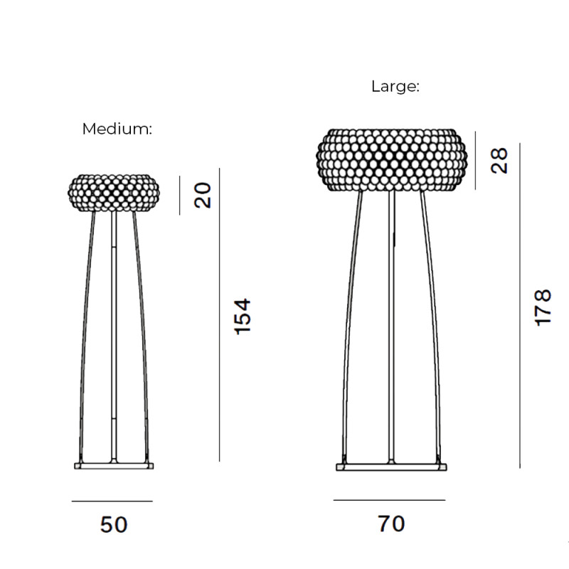 Specification Image for Foscarini Caboche Floor lamp