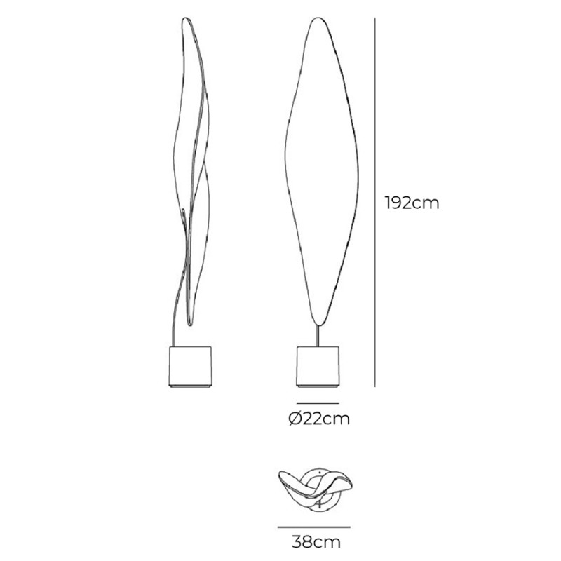 Specification Image for Artemide Cosmic Leaf Floor Lamp