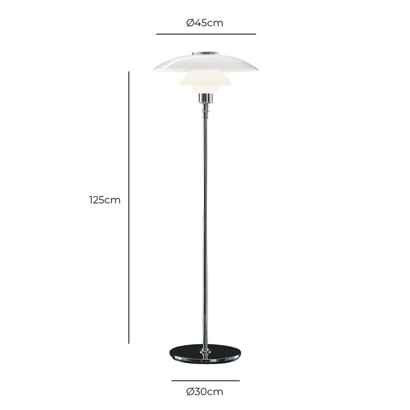 Specification Image for Louis Poulsen PH 4½-3½ Glass Floor Lamp
