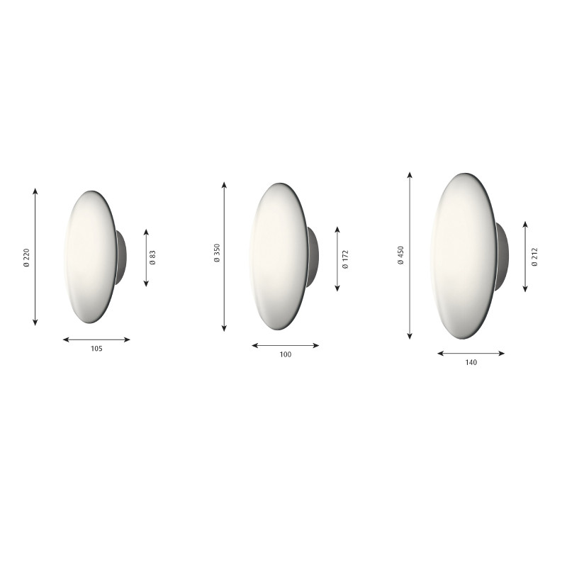 Specification image for Louis Poulsen AJ Eklipta Ceiling/Wall Light