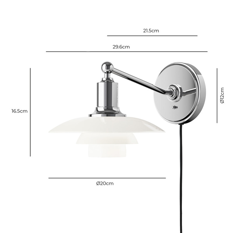 Specification Image for Louis Poulsen PH 2/1 Wall Light