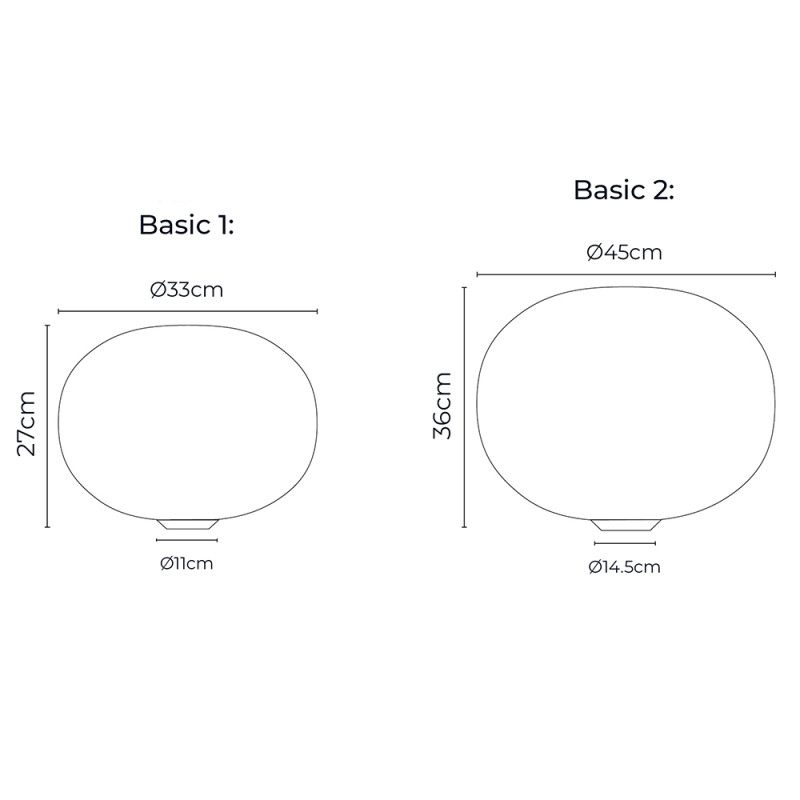 Specification Image for Flos Glo-Ball Basic Table Lamp