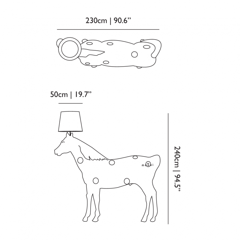 Specification Image for Moooi Horse Floor Lamp