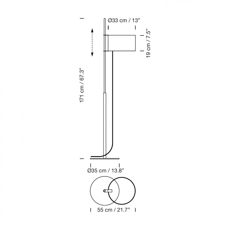 Specification image for Santa & Cole TMD Floor Lamp