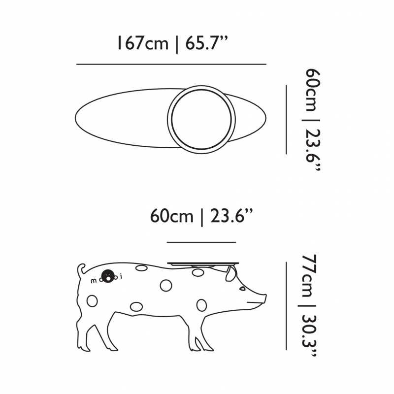 Specification Image for Moooi Pig Table