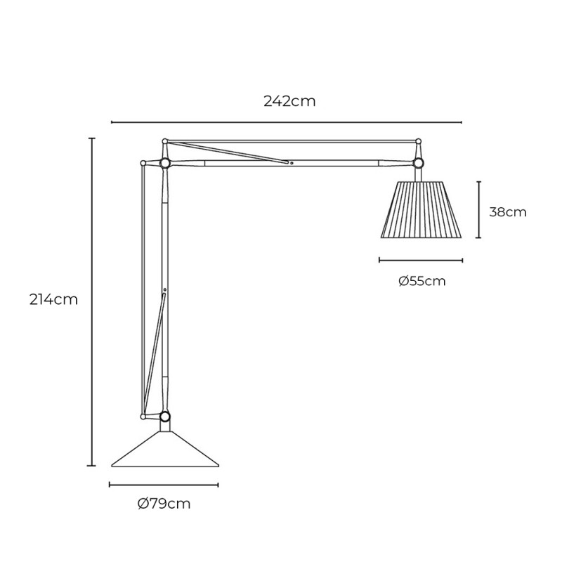 Specification Image for Flos Superarchimoon Floor Lamp