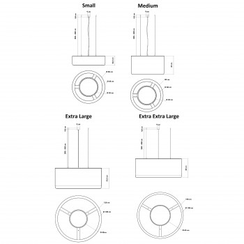 Specification image for BuzziSpace BuzziJet LED Pendant