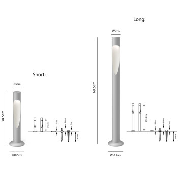 Specification Image for Louis Poulsen Flindt Garden Bollard LED Light
